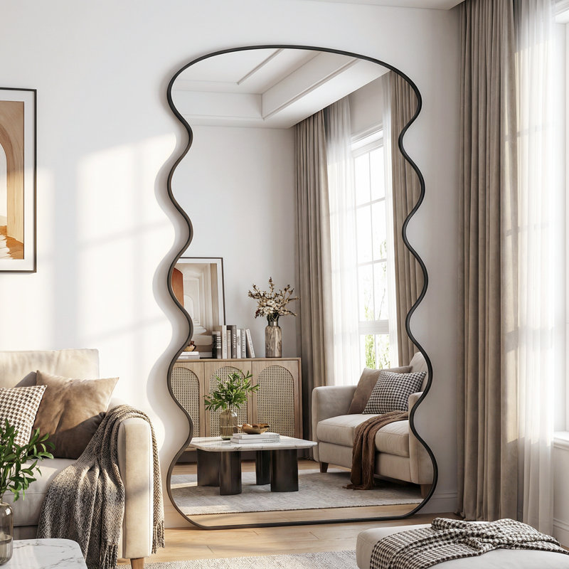 Miroir pleine longueur The Wave, Noir, 72 po x 44 po