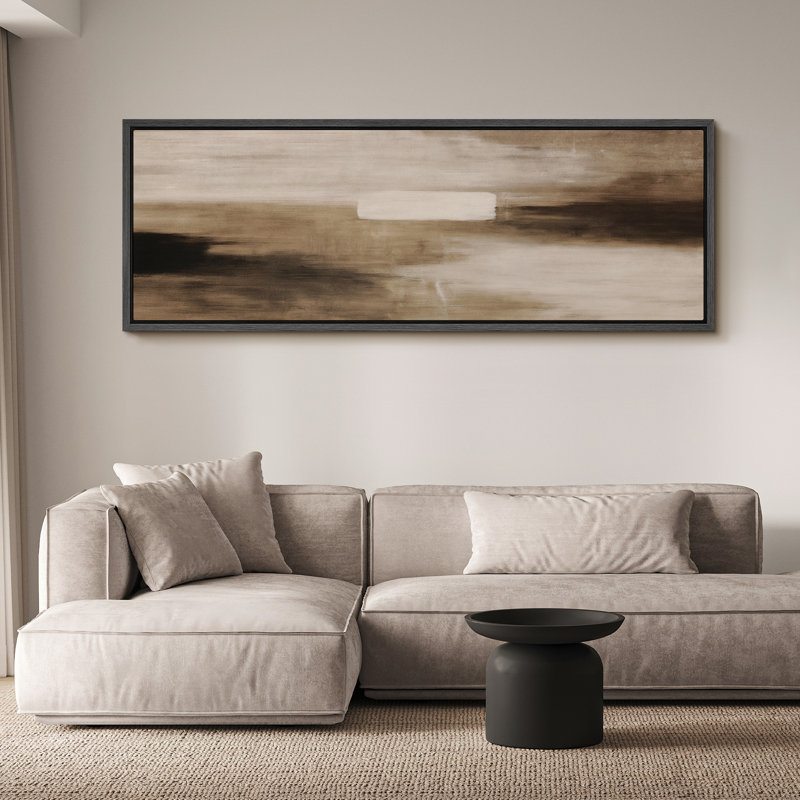 Grande impression sur toile encadrée, impression de paysage abstrait pour la décoration intérieure moderne, H 20 po x l 60 po