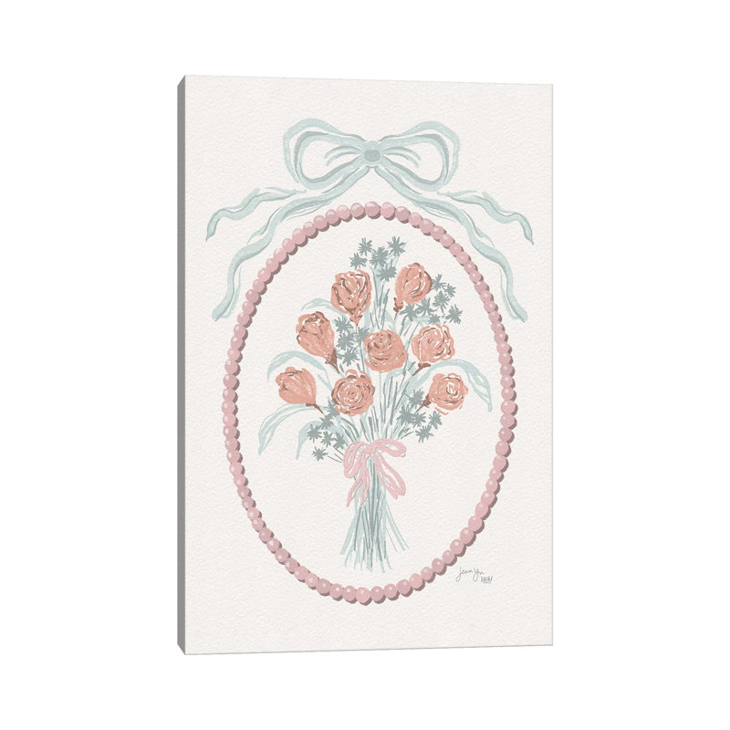 Feminine Framed Flower Bouquet 1 Piece Wall Art on Canvas, 30.48 cm H x 20.32 cm W x 1.905 cm D, Does Not Apply