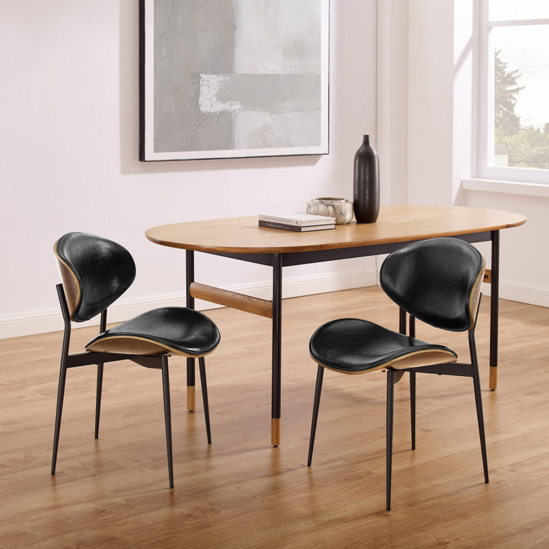 46cm H Upholstered Side Chair, Black