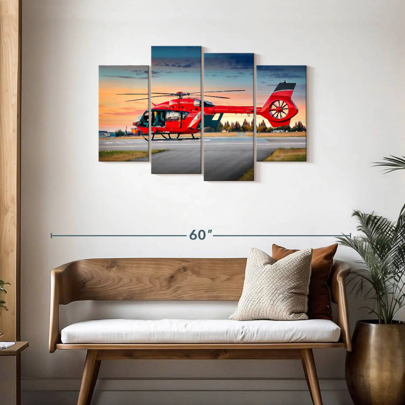 Mehar Red Helicopter, 27" H x 43" W