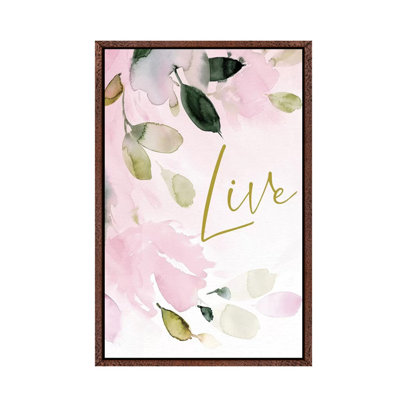 Live by Stephanie Ryan - Painting on Canvas, 66.04cm H x 45.72cm W x 3.81cm D, Classic Brown Wood Floater Framed