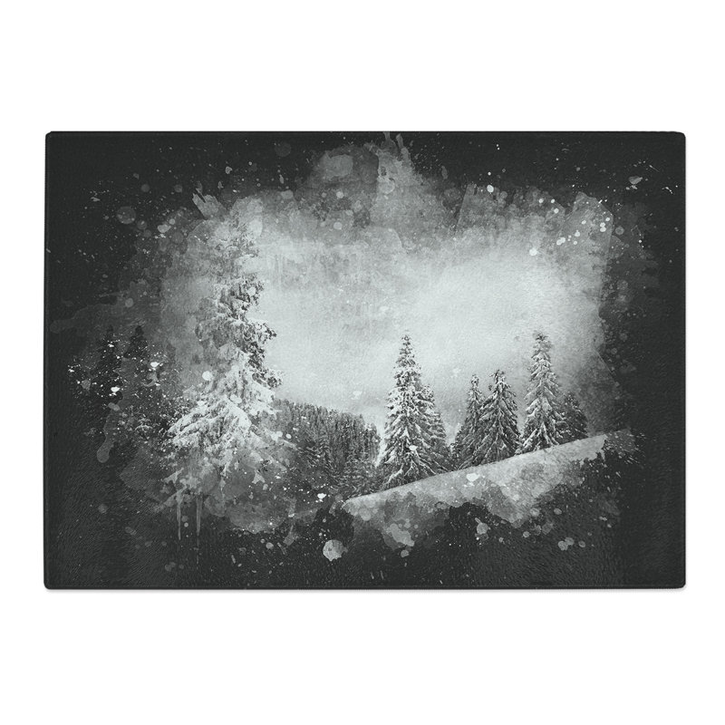 Tempered Glass Mystical Woods Chopping Board, 28.5 cm x 39 cm