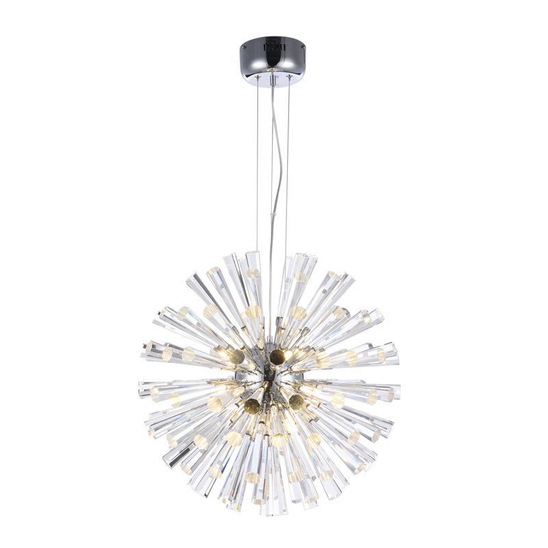 Modern 12 Light Glass Sputnik Sphere Chandelier