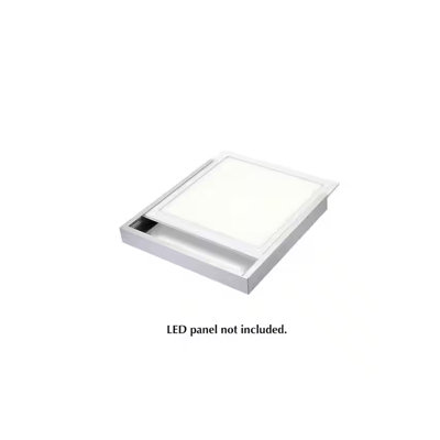 2x2 Surface Mount Kit for LED Backlit Panel Lights, Extruded Aluminum Ceiling Frame, Easy Install Surface Mounting Kit - White
