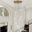 Lustre en grappe de cristal 12 lumières avec longueur réglable Bigham-2046327050