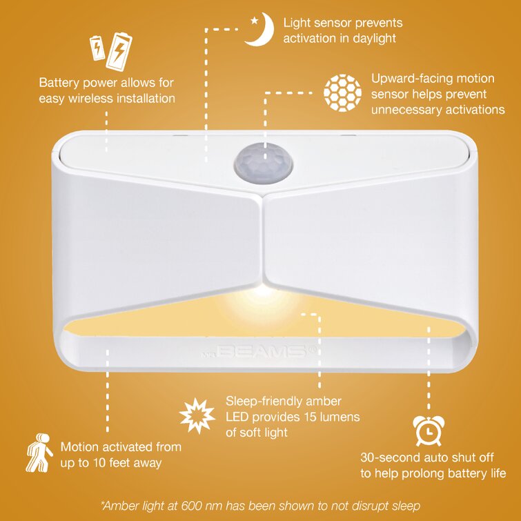 Harth Sleep Mode Underbed Light - Night Light Amber Glow No Blue Light  Battery Powered Peel And Stick Install