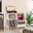 Natural White Vinyl Record Player Stand With Large Storage And Display Shelf