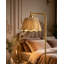 Lampe sur pied Boho avec télécommande et interrupteur au pied, lampe sur pied à intensité variable avec abat-jour texturé pour salon, chambre à coucher et coin lecture (ampoule incluse)
