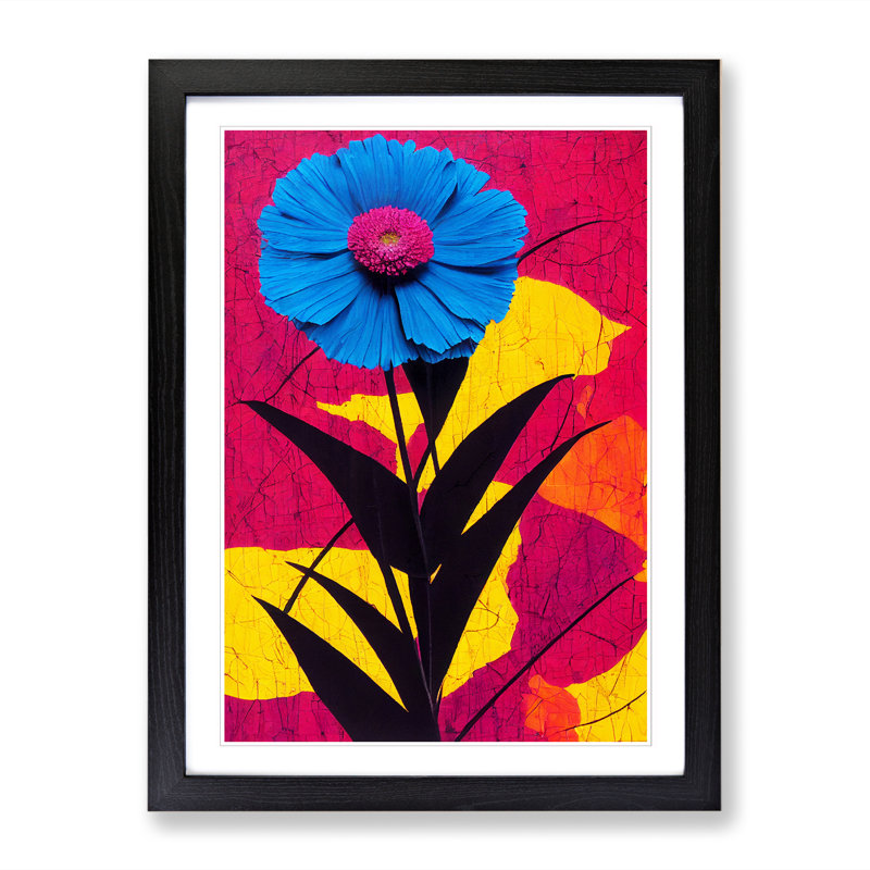 FRM-V0523-365X Carnation Flower - Single Picture Frame Print, 46cm H x 34cm W x 2cm D, Black Framed