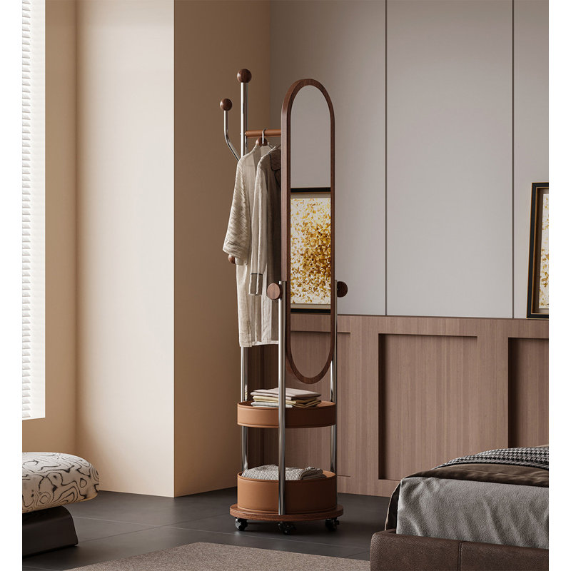 Miroir rotatif ovale en acier inoxydable 360