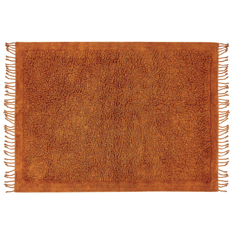 Chestle Solid Colour Cotton Area Rug, Rectangle 140 x 200cm