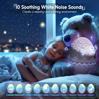 Projecteur de lumière Aurora, projecteur d'étoiles galactiques pour chambre | Étoiles blanches, bruit blanc, haut-parleur Bluetooth, minuterie 1 h/2 h/8 h, télécommande, synchronisation sonore, cadeau pour enfants, ados et adultes