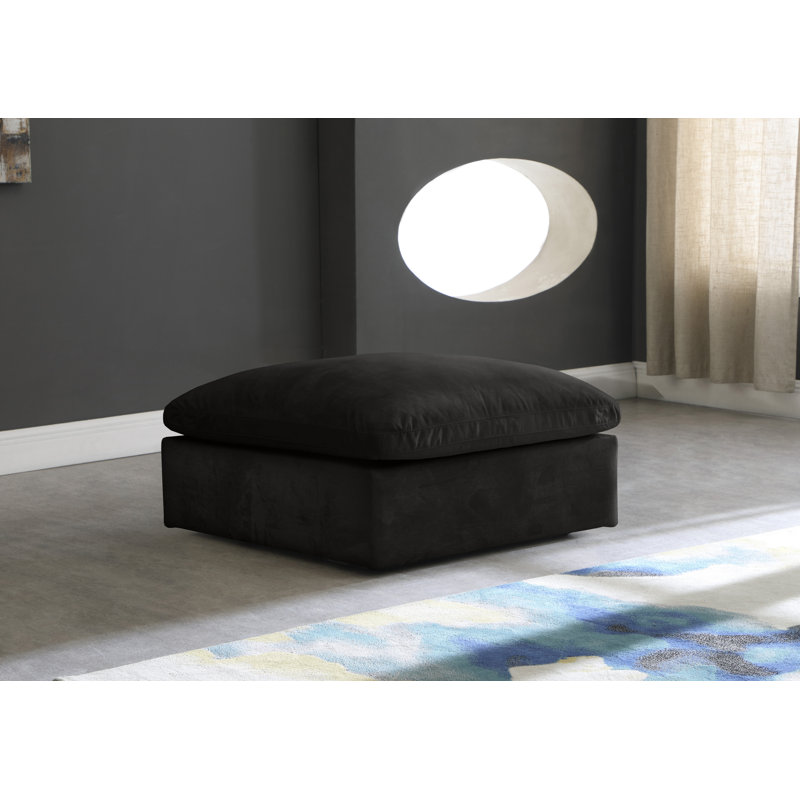 Cozy 39" Wide Rectangle Standard Ottoman, Black Velvet