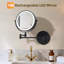 Miroir de maquillage mural rechargeable avec 8 pouces de grossissement 1X / 10X, rotation à 360 ° et lumières DEL réglables-1695347815-1695347812