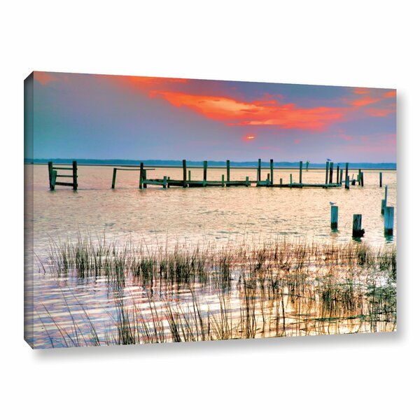 Art Wall Sunset Bay III by Steve Ainsworth 4 Piece Floater Framed Photographic Print on Canvas Set