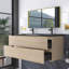 Ensemble de meuble-lavabo mural 48 po avec lavabo à quartz noir 48 po