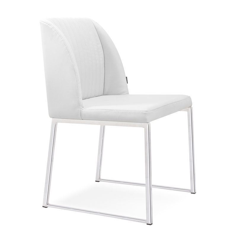 Chaise d'appoint Daphne, Blanc / Chrome