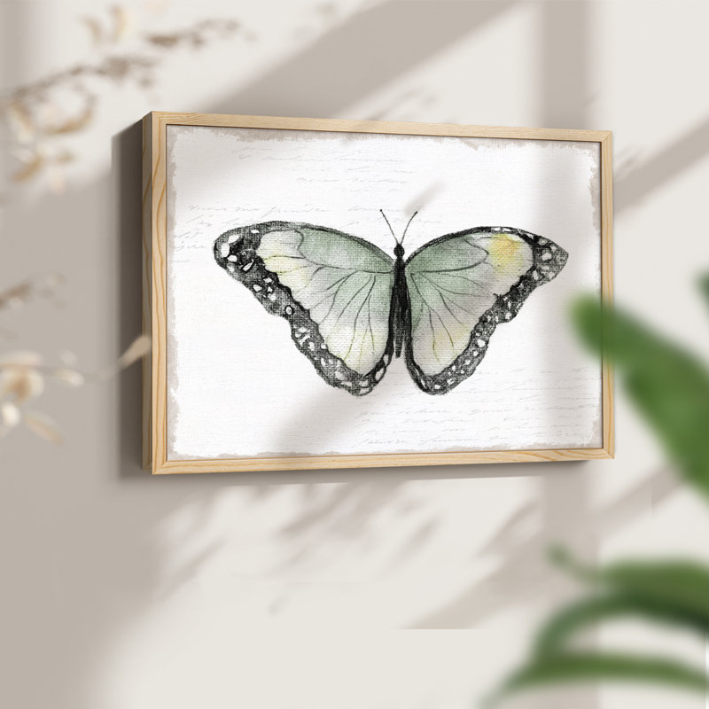 Vintage Flutter III -Framed Print - Restickable, H 8 po x l 10 po, Naturel