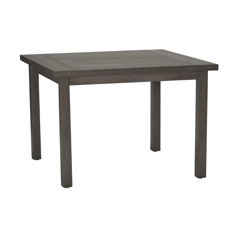 Club Aluminum Outdoor Dining Table, Slate Gray