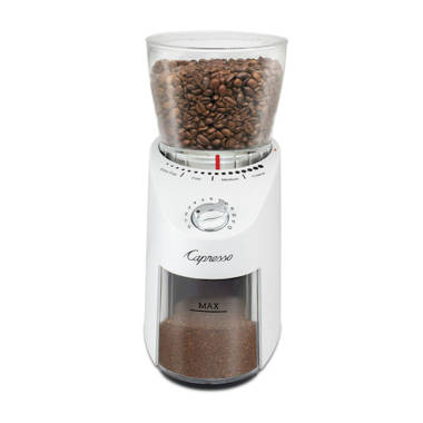  Krups Precise Stainless Steel Flat Burr Grinder 8oz, 32cups  bean hopper 12 Grind from Fine to Coarse 110 Watts Removable Container,  Drip, Press, Espresso, Cold Brew, 2,12 cups ground coffee Black