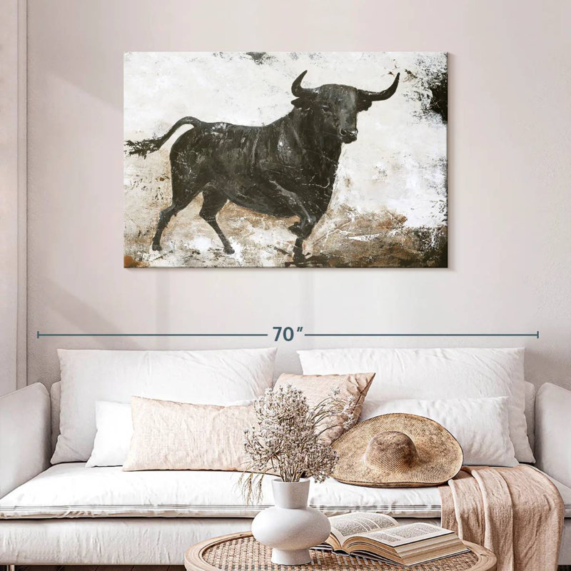 Brampt Black Bull, 30" H x 45" W