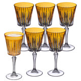 Colored Wine Glasses - Set of 6 Wine Goblets - Glassware - Water Goblets - 7.5 oz, Purple