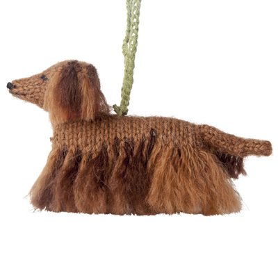 Longhaired Dachshund Dog Christmas Ornament