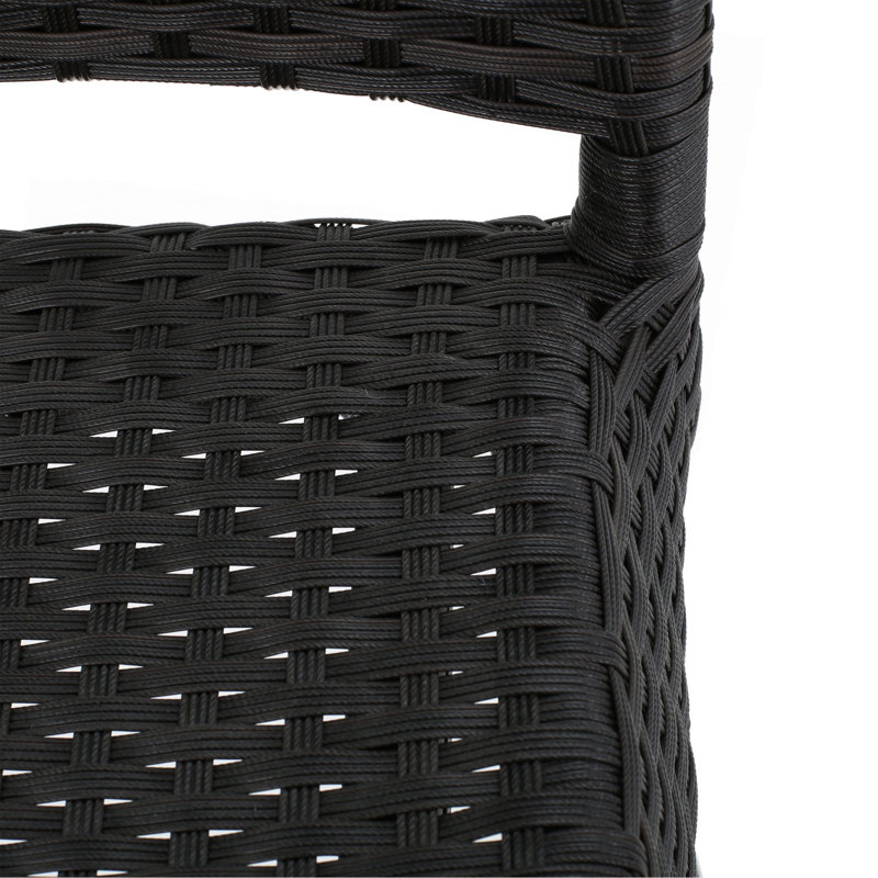 29" Outdoors PE Rattan Armless Barstools, Set Of 2, Dark Brown