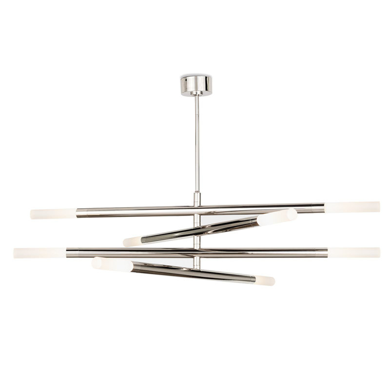 Wick Chandelier, Polished Nickel