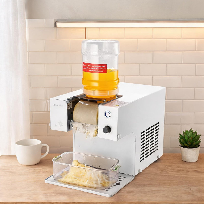 Machine à glace en flocons de neige en acier inoxydable blanc pur, produit 132 lb de glace en flocons par jour, pré-refroidissement rapide des années 90, pour les rassemblements à domicile