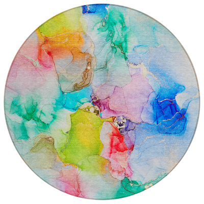 Kinslee Washable Abstract Indoor / Outdoor Rug