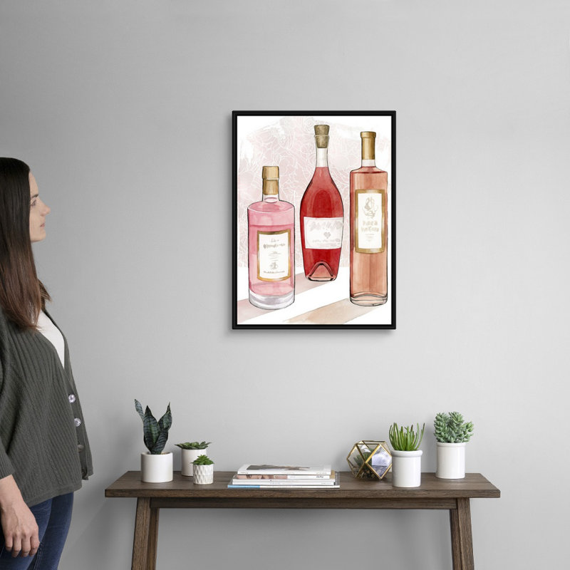«Rose Summer I», reproduction d'art sur toile, Cadre flottant noir, H 25,7 po x l 19,7 po x P 1,75 po