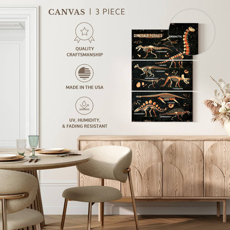 Dinosaur Fossils Chart, 23" H x 14" W