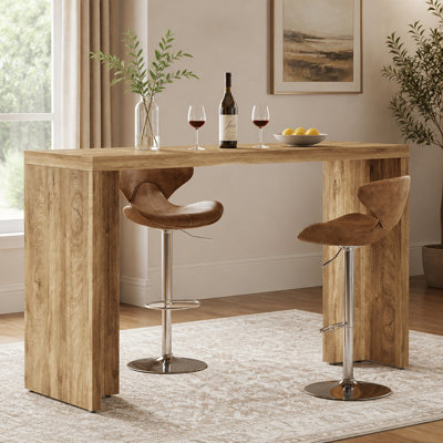 Table de bar 55 po, table de pub moderne à hauteur de comptoir avec plateau spacieux pour la cuisine à domicile