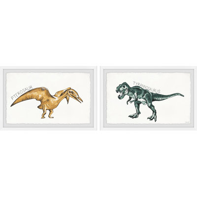 Aguilera Legged Dinosaurs 2-Piece Framed Art Set