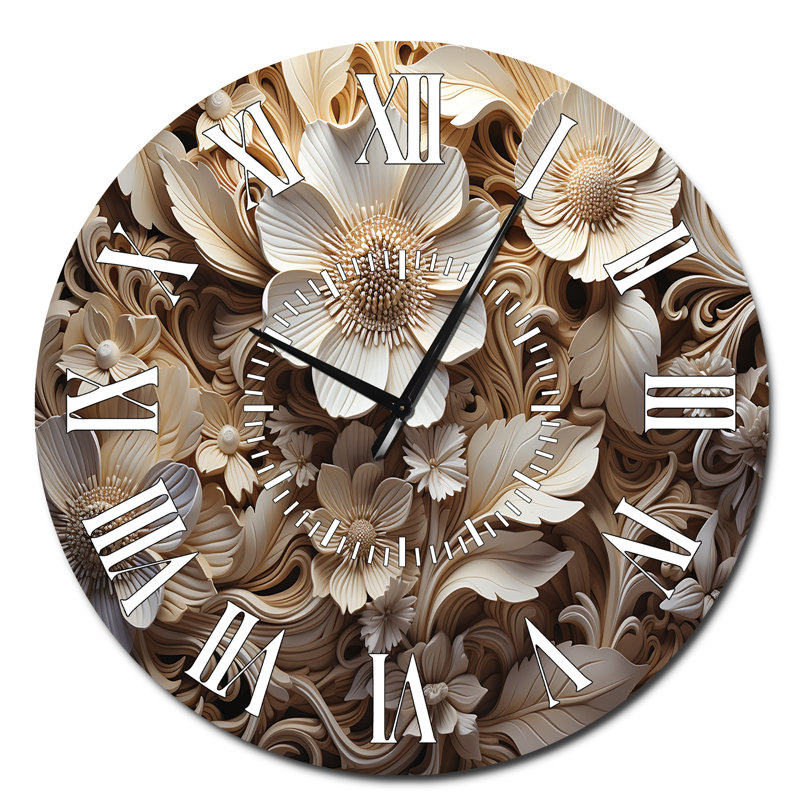 Horloge murale florale, Surdimensionné