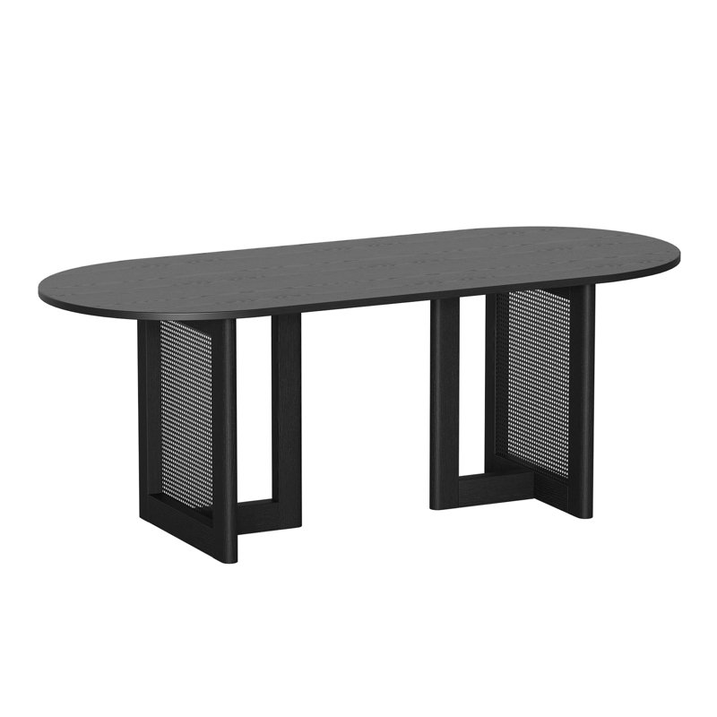 Table de salle à manger Midkiff l 33,5 po x H 30 po, H 30 po x L 79 po x l 33,5 po, Noir