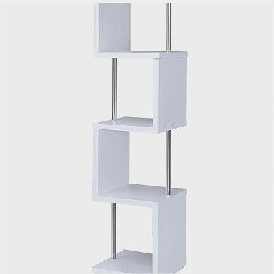 Bibliothèque blanche en chrome 4 couches