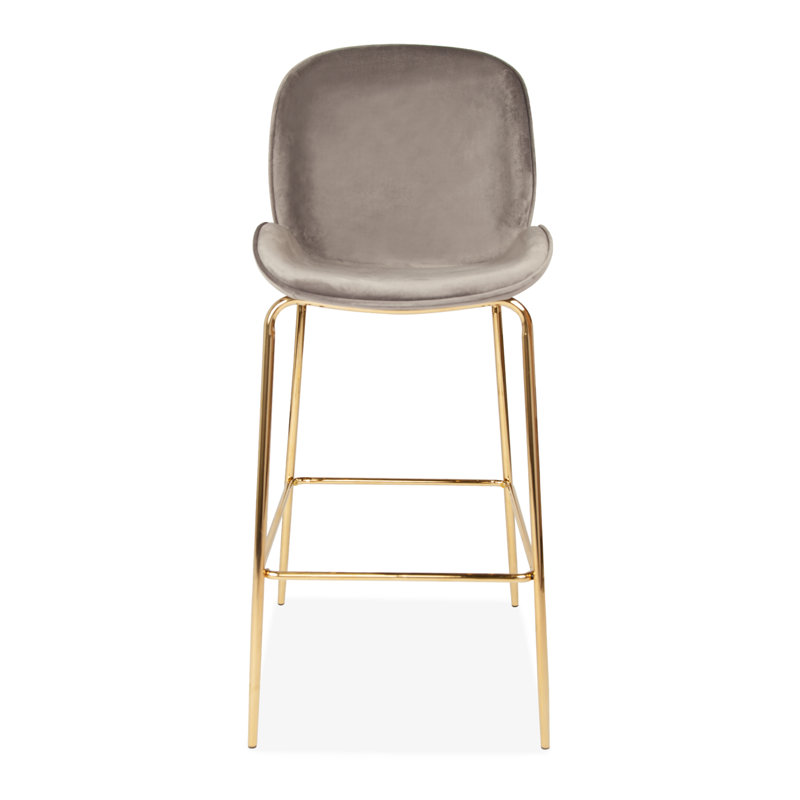 Wintershoven Upholstered Counter Stool with Metal Frame, Grey