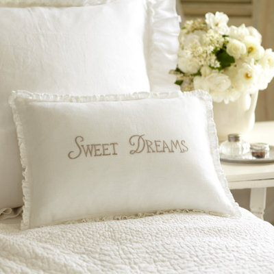 Sweet Dreams Feather Linen Throw Pillow