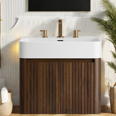Wall Mounted With Solid Surface Top