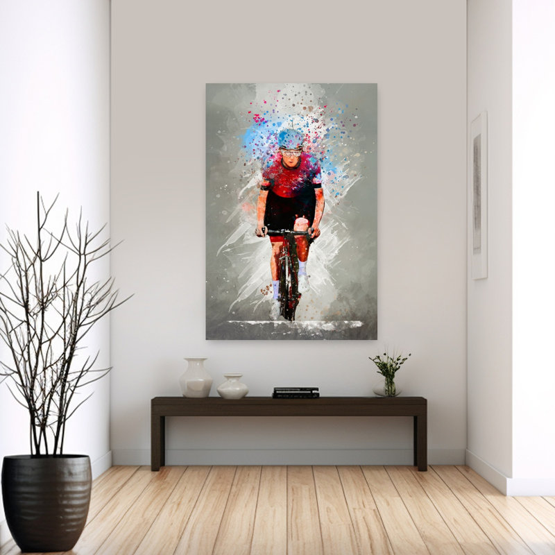 «Dynamic Cycling Splash», art mural contemporain, 60" H x 40" W