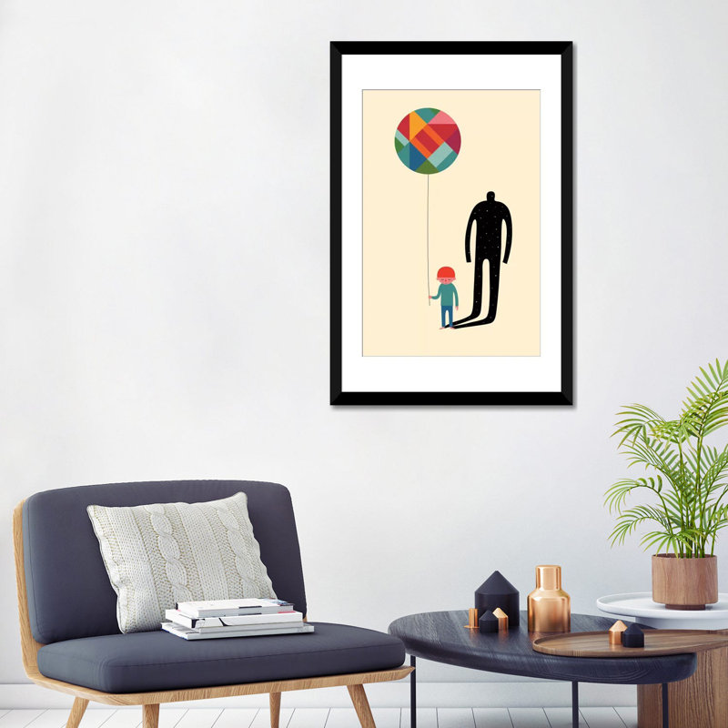 «Grow Up» par Andy Westface, reproduction sur toile tendue, H 32 po x l 24 po x P 1 po, Papier d'art encadré noir, Blanc