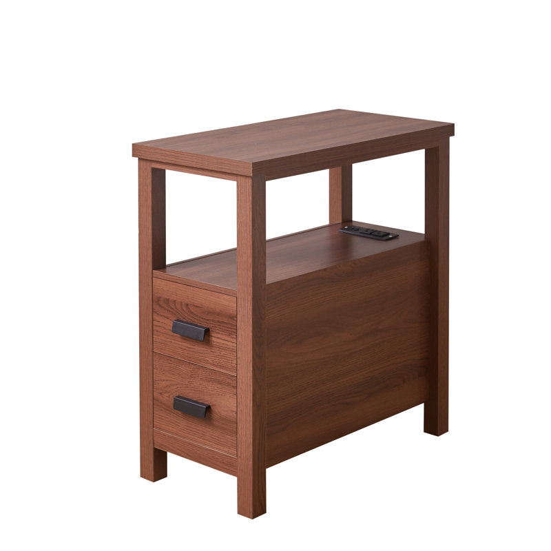 24" Tall End Table With Charging Station