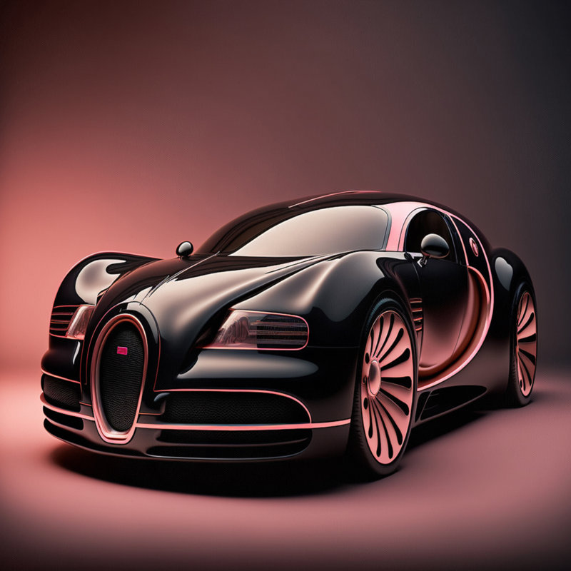 «Visionary Bugatti Design V», reproduction sur toile, H 24 po x l 32 po x P 1 po, Toile à cadre flottant noir