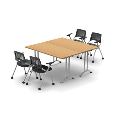 Albertina 4 Person Conference Meeting Tables with 4 Chairs Complete Set