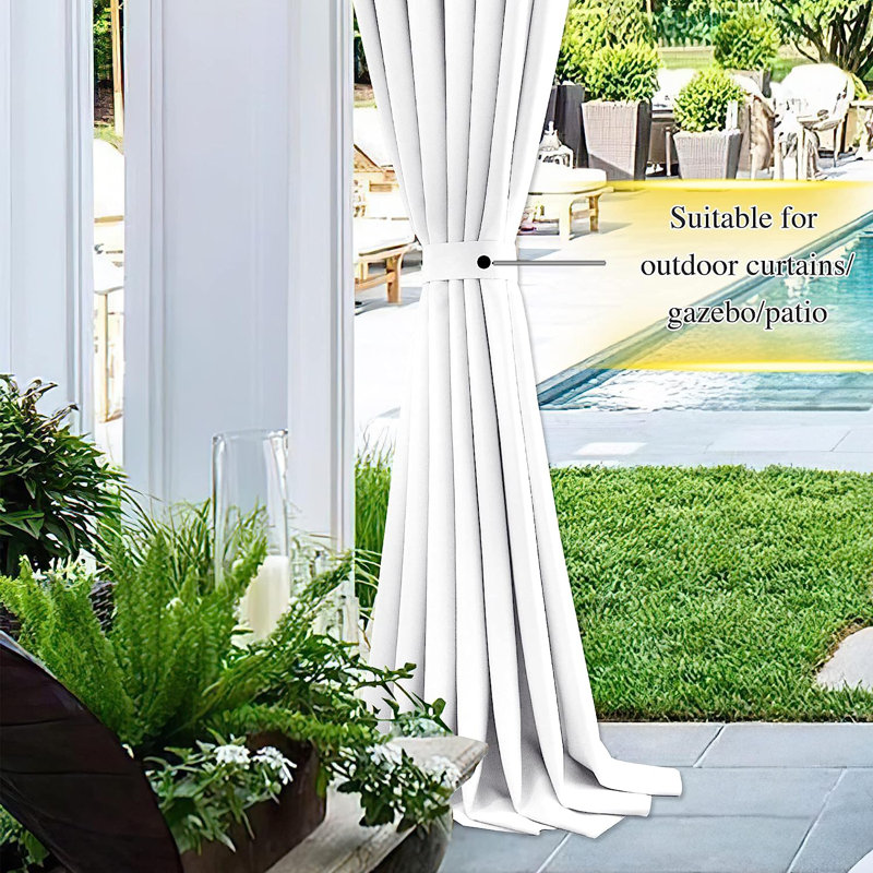 NICETOWN Handmade Curtain Tie Backs-Decorative Drape Tie Backs Holdback Holder for Window Draperies (Set of 4), White