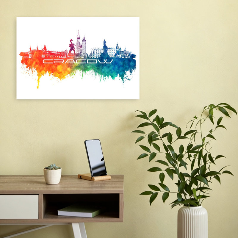 Print, 30.48cm H x 45.72cm W, Orange/Yellow/Blue