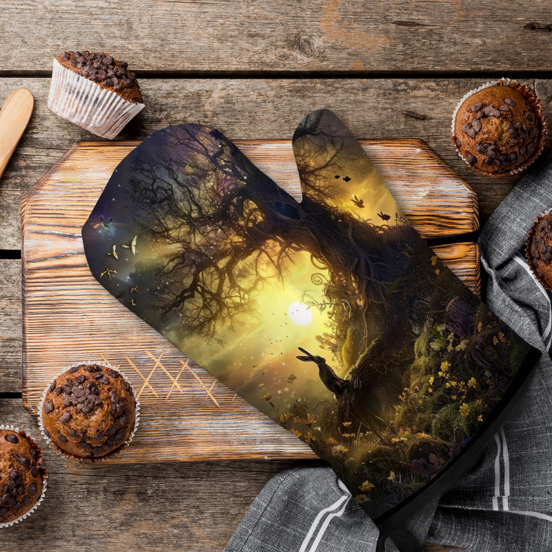 Abstrait forêt Fantasia Oven Mitt